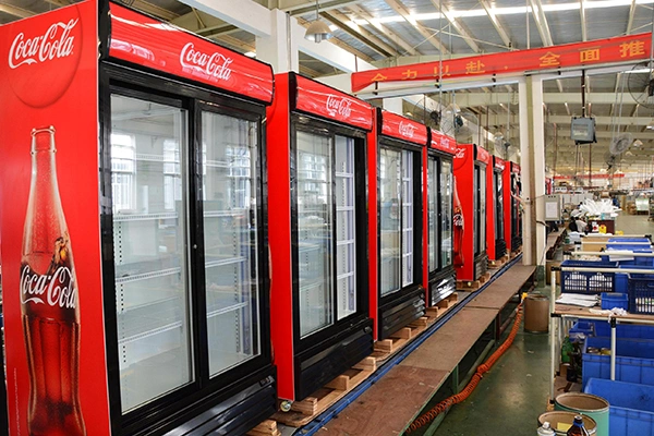 Coke Brand Two Door Display Bottle Cooler with Dynamic Cooling System