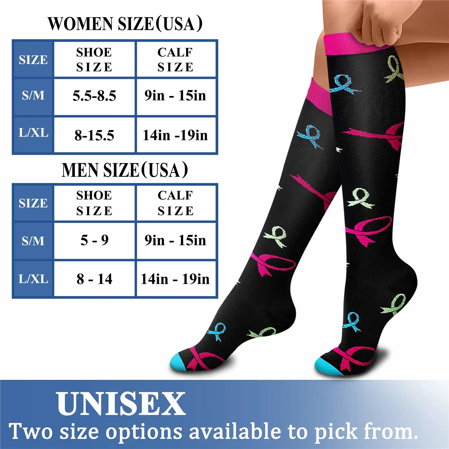 Amazon Cycling Nurse Baseball Women Sport Custom Logo Compression Socks Stocking