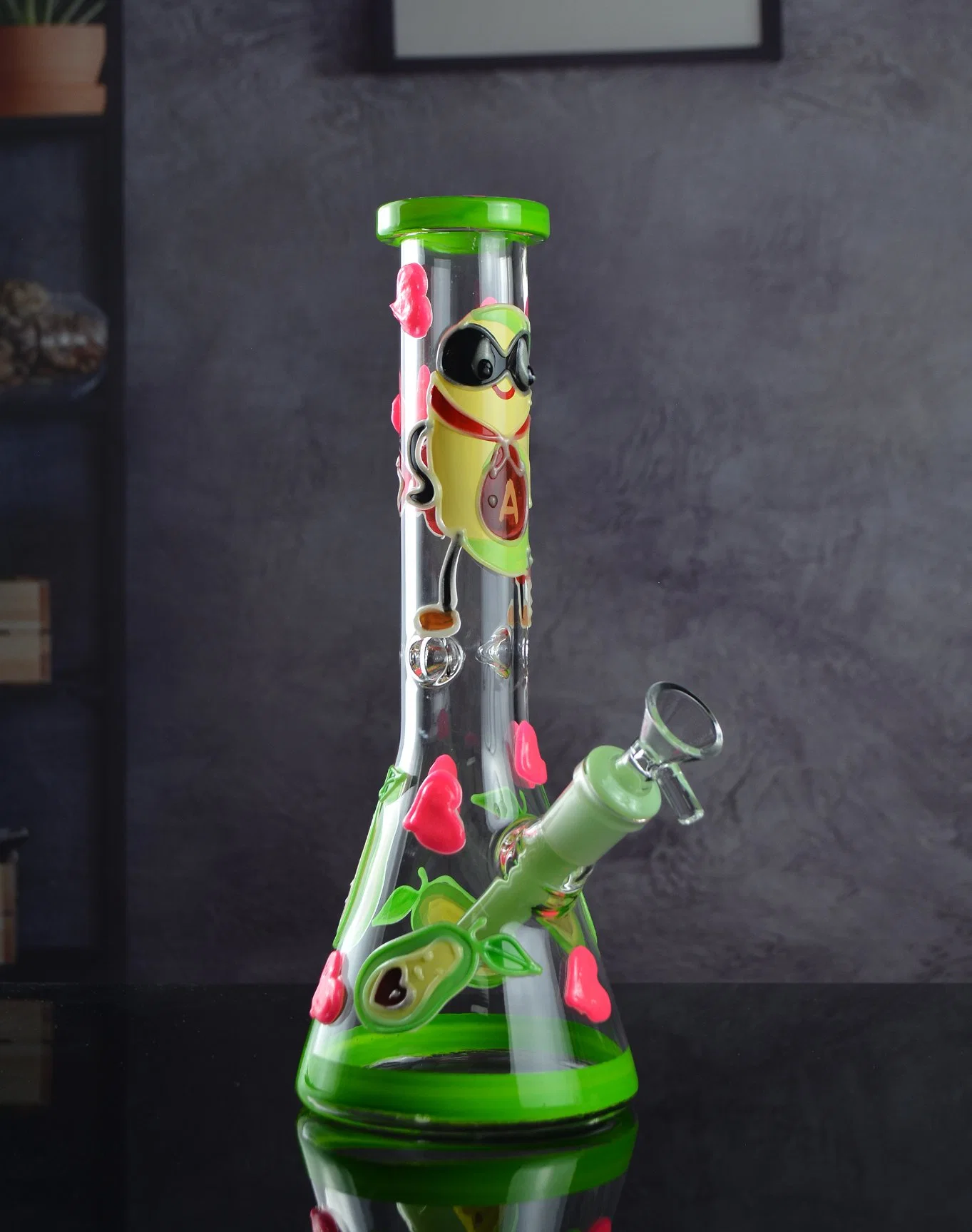 in Stock 3D Hand Draw Glowing in The Dark Quality Cheap Glass Water Pipe