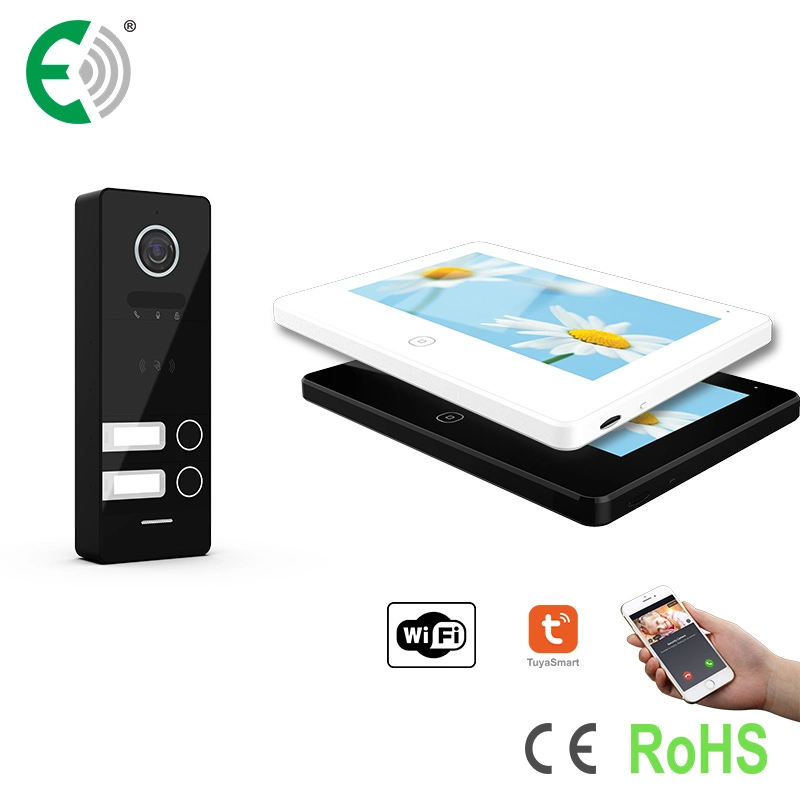 UTP/IP 7" WiFi Home Security Video Doorphone with High Resolution Touch Screen and Card Unlock