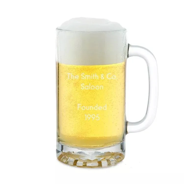 Custom Logo Lead-Free Transparent 500ml 1 Liter Beer Stein Glasses Beer Glass Cup Mug for Restaurant Bar Party