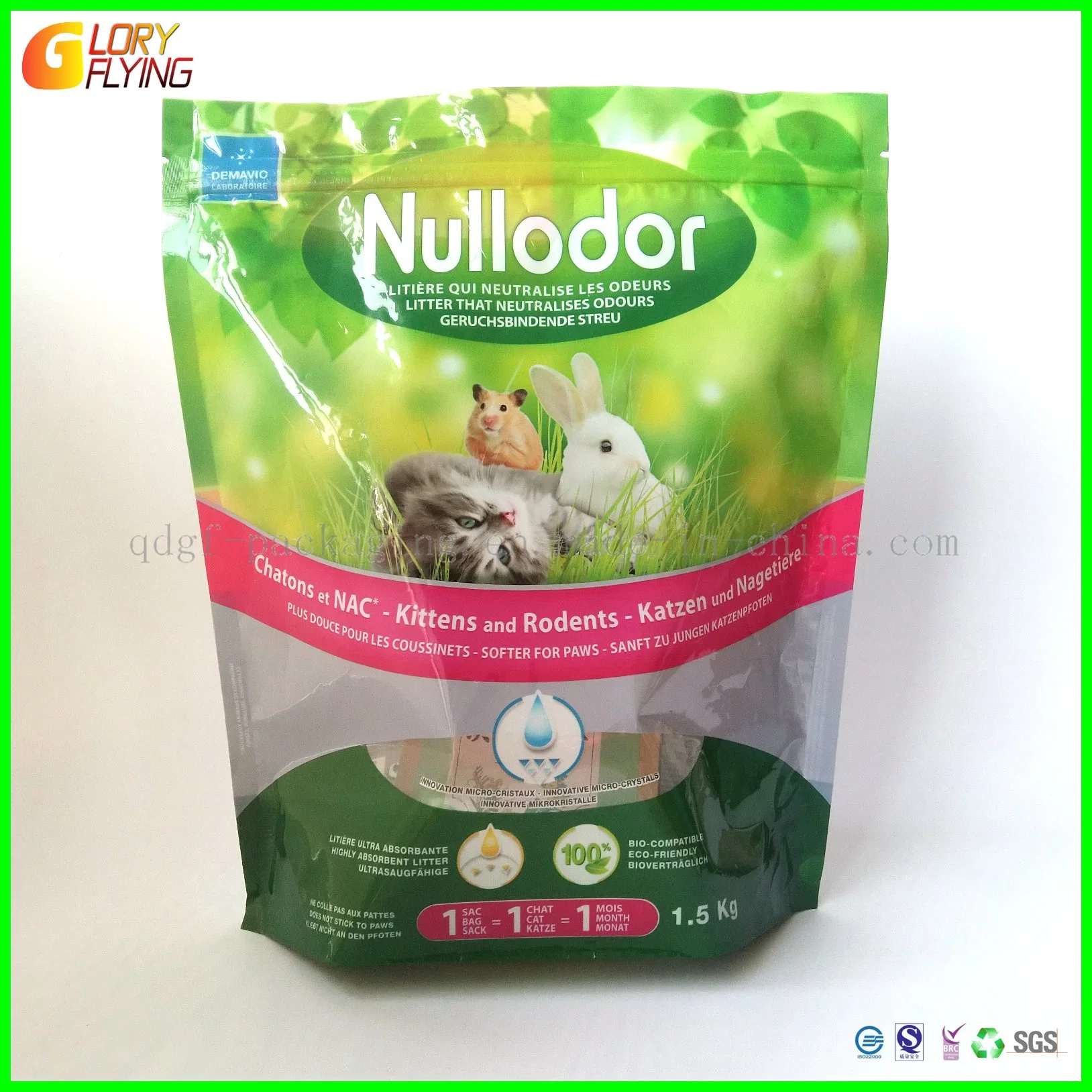 Sac alimentaire pour animaux, sac de transport pour animaux, grand sac alimentaire pour animaux, poignée de repassage à main sac plastique autoportante, sac alimentaire pour chiens en papier brun