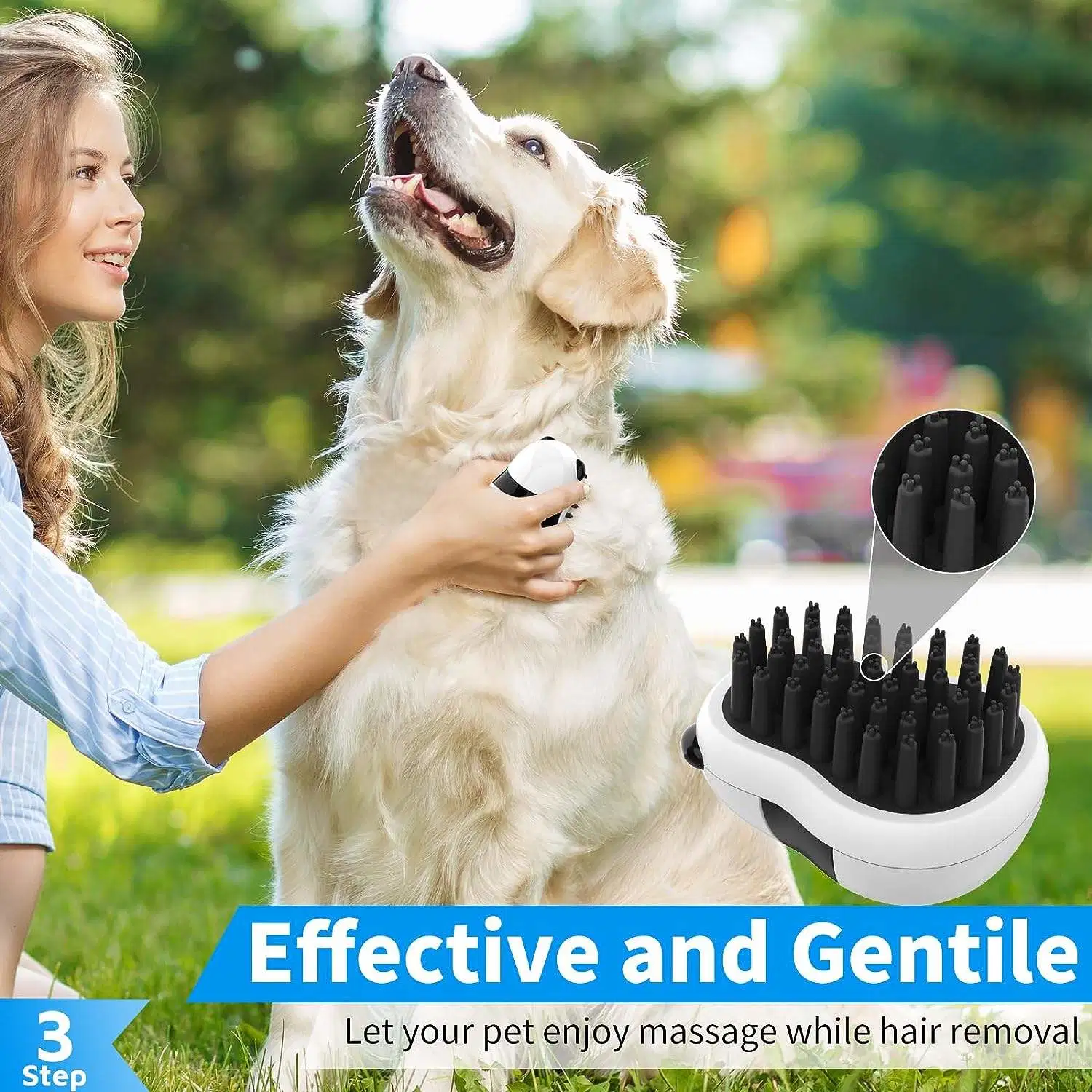 BROSSE pour le bain pour chiens, 3 PIÈCES, jolie douche pour chiens en forme de Panda Brosse de lavage avec poignée à anneau réglable