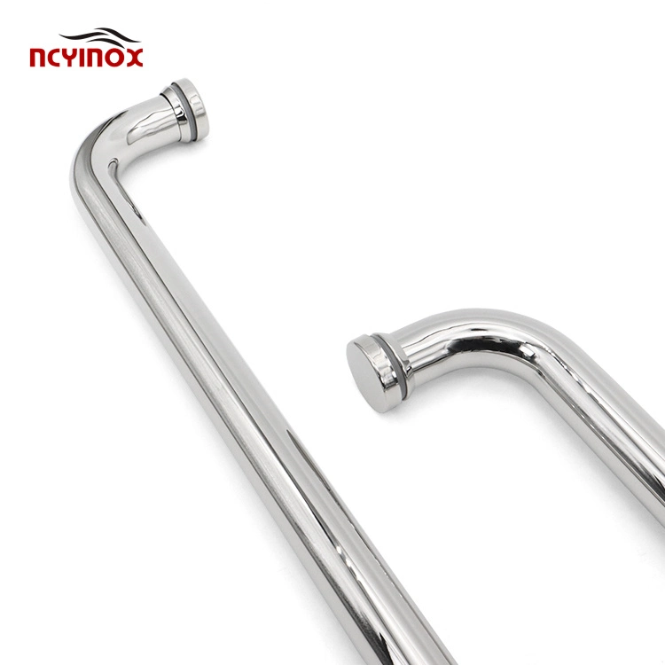 Stainless Steel Mirror Glass Door Handle Grip Towel Bar for Bathroom