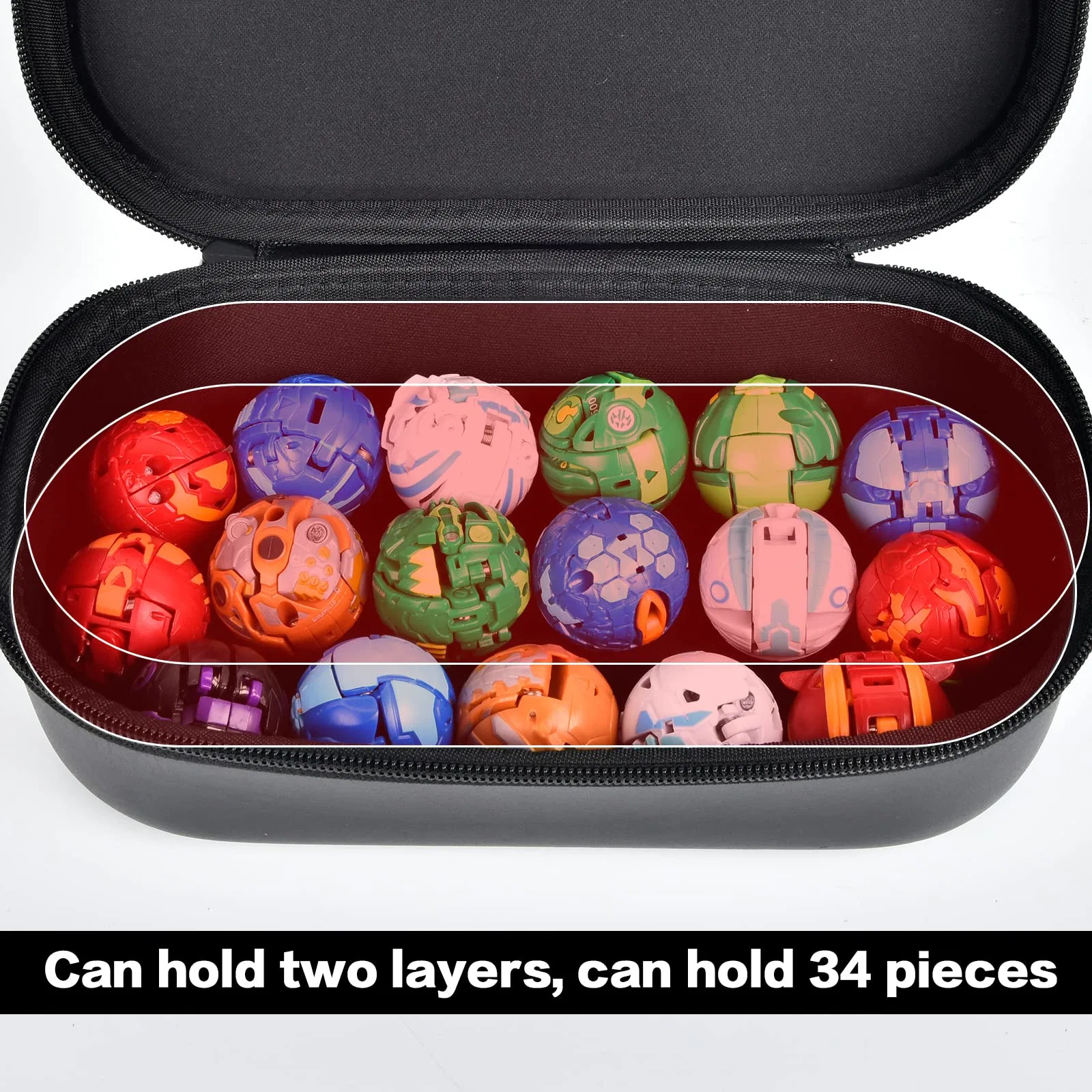 Toy Organizer Storage Case with Bakugan Figures Mini Bakugons Container EVA Case