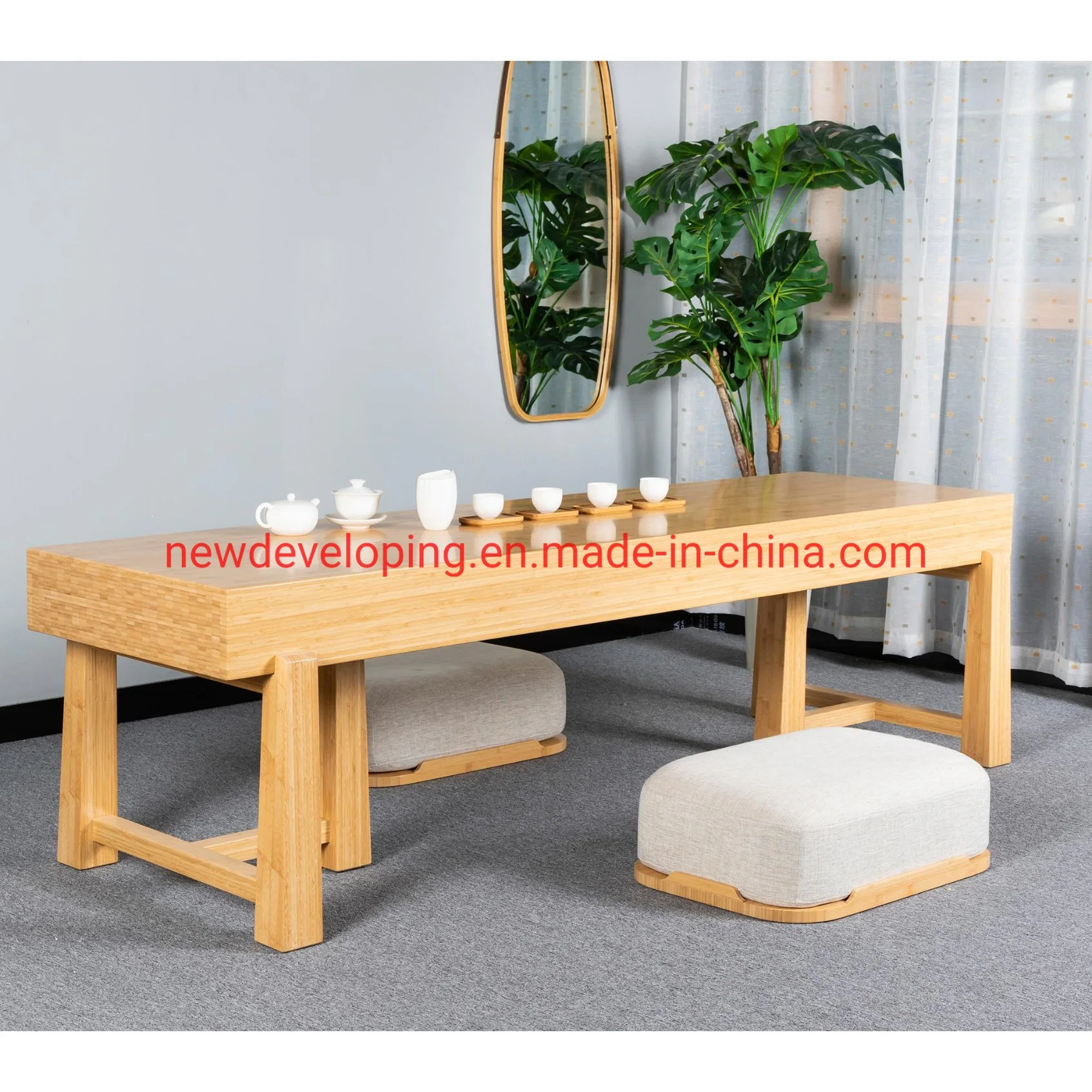 Customized Multi Layer Bamboo Counter Top Tea Table 2 Sit Living Furniture