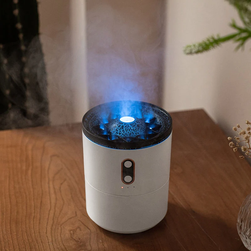 Jellyfish Electric Aroma Diffuser Mist Maker Volcano Flame Humidifier Diffuser Ultrasonic Essential Oil Humidifier Volcano Air Humidifier