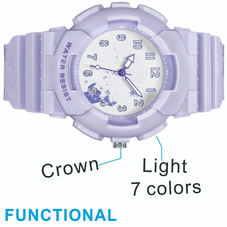 7 Цветовые огни светящиеся циферблат модная часы Lady Watch водонепроницаемый кварц Наручные часы