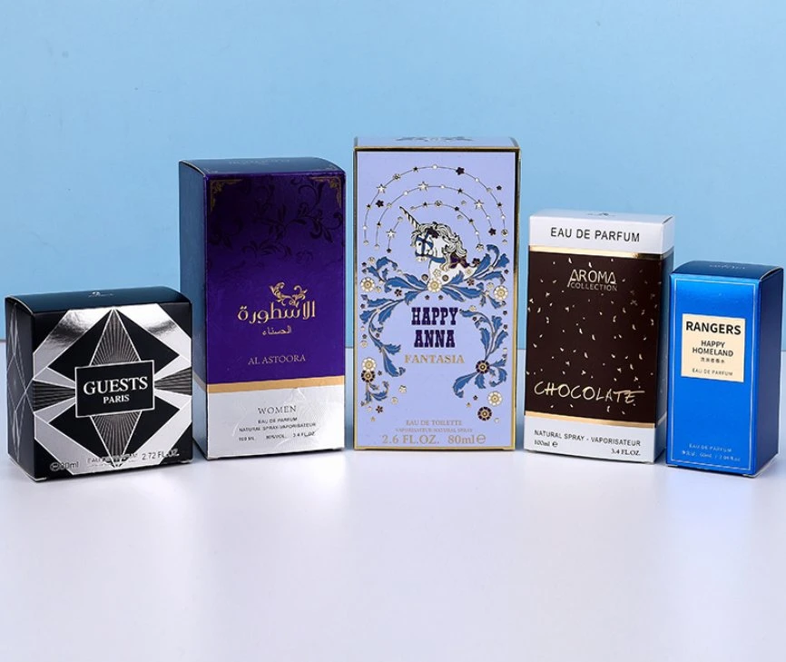 Caixa de embalagem de material de cartão branco personalizado Perfume Color Box Digital Caixa de embalagem do produto