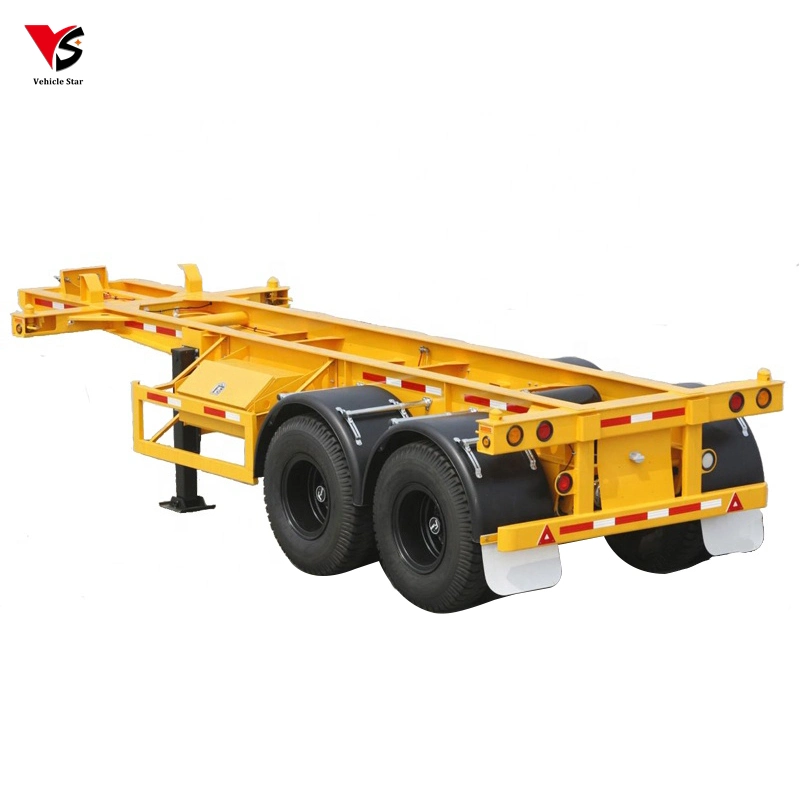 20ft 40ft Transporte de contenedores Skeleton Semi Trailer Skeleton Container Semirremolque para camiones de chasis