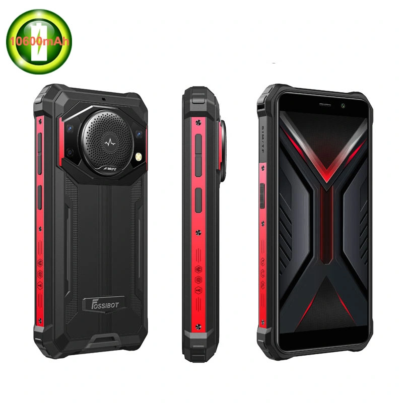 Fossibot 3.5W Haut-parleur 10600mAh batterie étanche IP68/69 téléphone portable robuste 24 MP+5 MP+0,3 MP 4 GO+64 GO