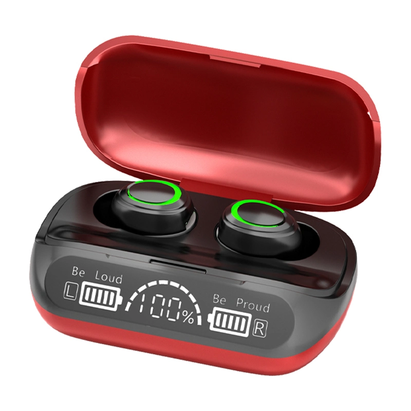 Xg02 LED Digital Display TWS Bluetooth Kopfhörer Touch Control Wasserdicht In-Ear-Sport-Ohrhörer – Rot