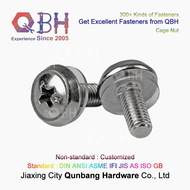 Qbh Carbon Stainless Steel Rack-Mountable Server Network Cabinet Audio Video Rack Cage Bolt Nut Washer Repairing Maintaining Replacement Accessories