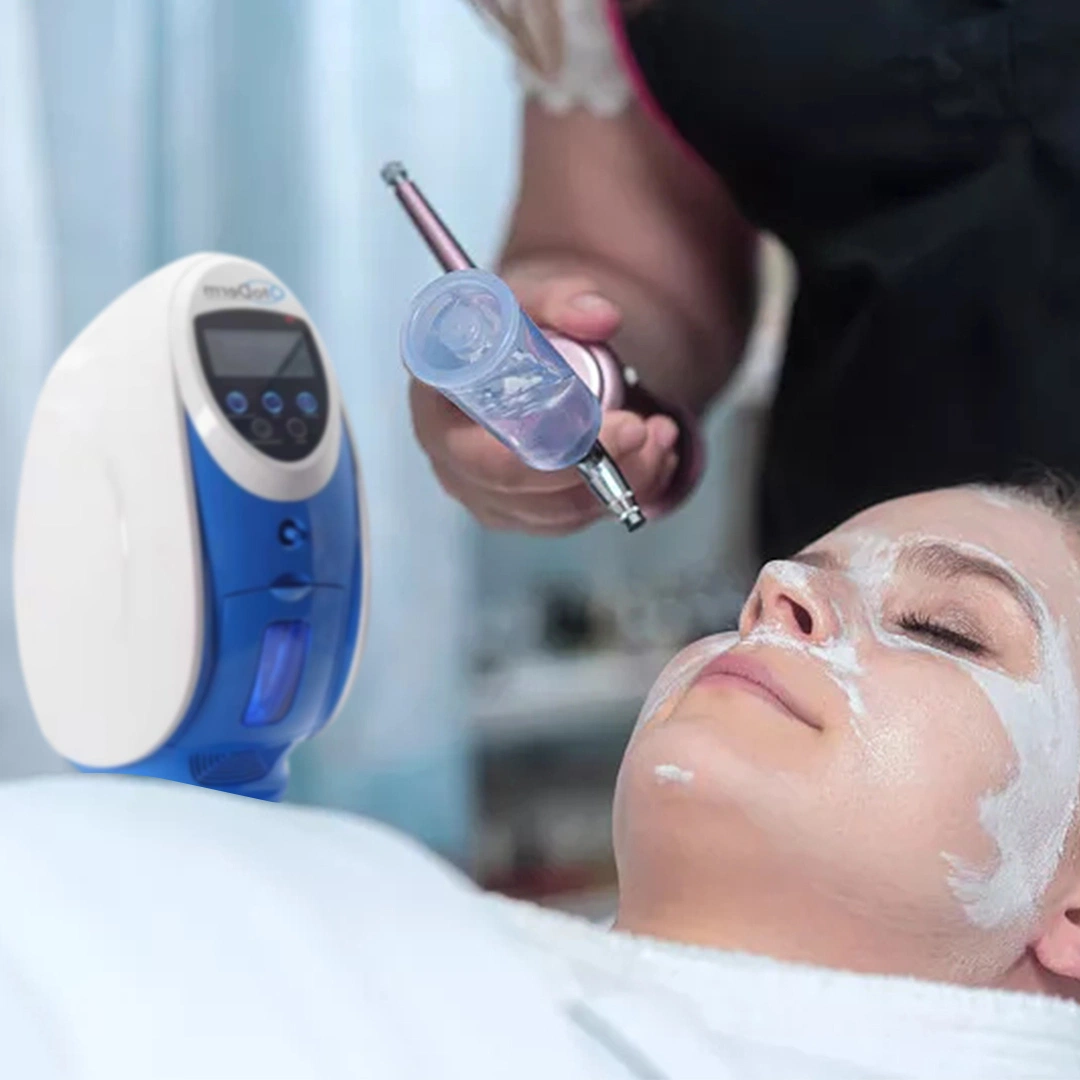 O2toderm portable skin de périphérique de rajeunissement facial réparation Pistolet de pulvérisation d'oxygène Jet Peel Masque facial d'oxygène de la machine du dôme