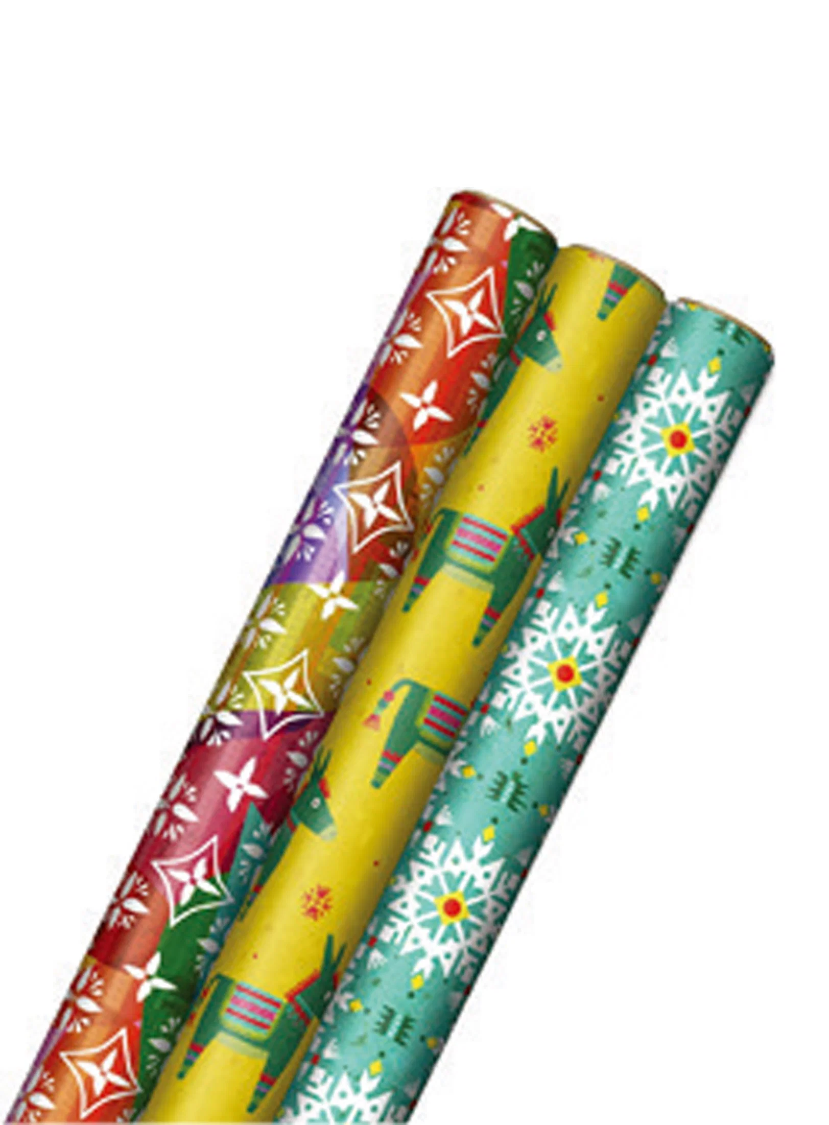Gift Wrapping Paper Roll 60GSM Lwc Paper Floral Rainbow 30 Inch Merry Holidays