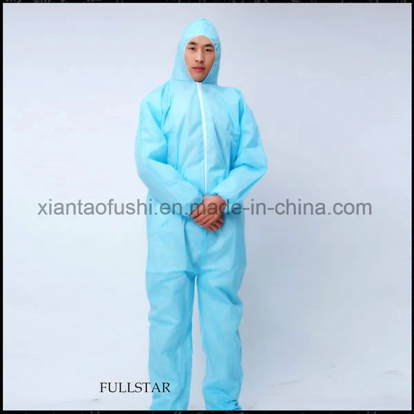 Disposable Coverall Type 4/5/6 Waterproof SMS Microporous Protective Safety Coverall