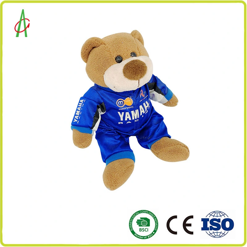 Novo fato de ciclismo personalizado Creative Plush sitting Toy Racing Oferta Urso de Teddy