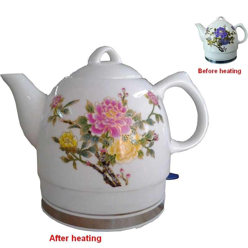 Household Appliances Color Changing Electric Ceramic Tea Water Kettle Floral Pattern 1.0 1.2 Liter