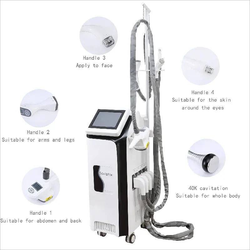 5 Handles RF IR Vacuum Cavitation System Cellulite Reduction RF Slimmming Machine