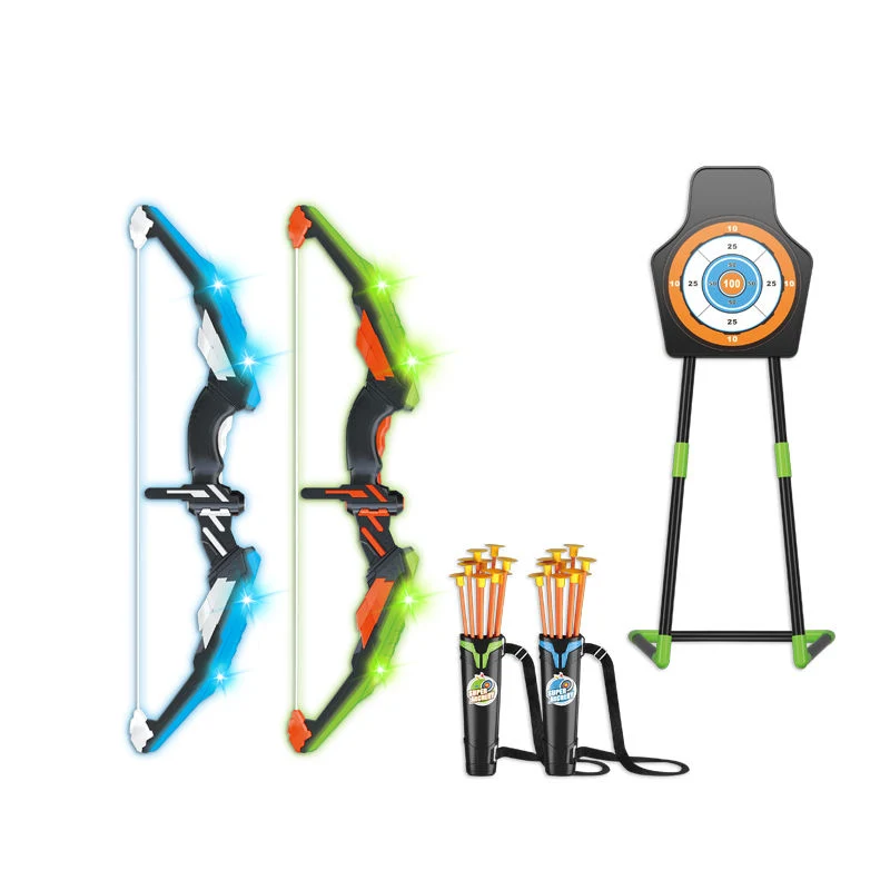 Outdoor Sport Shooting Traget Game Archery Kit Toy Archery Bow Arrow Toy 2 Set for Kids