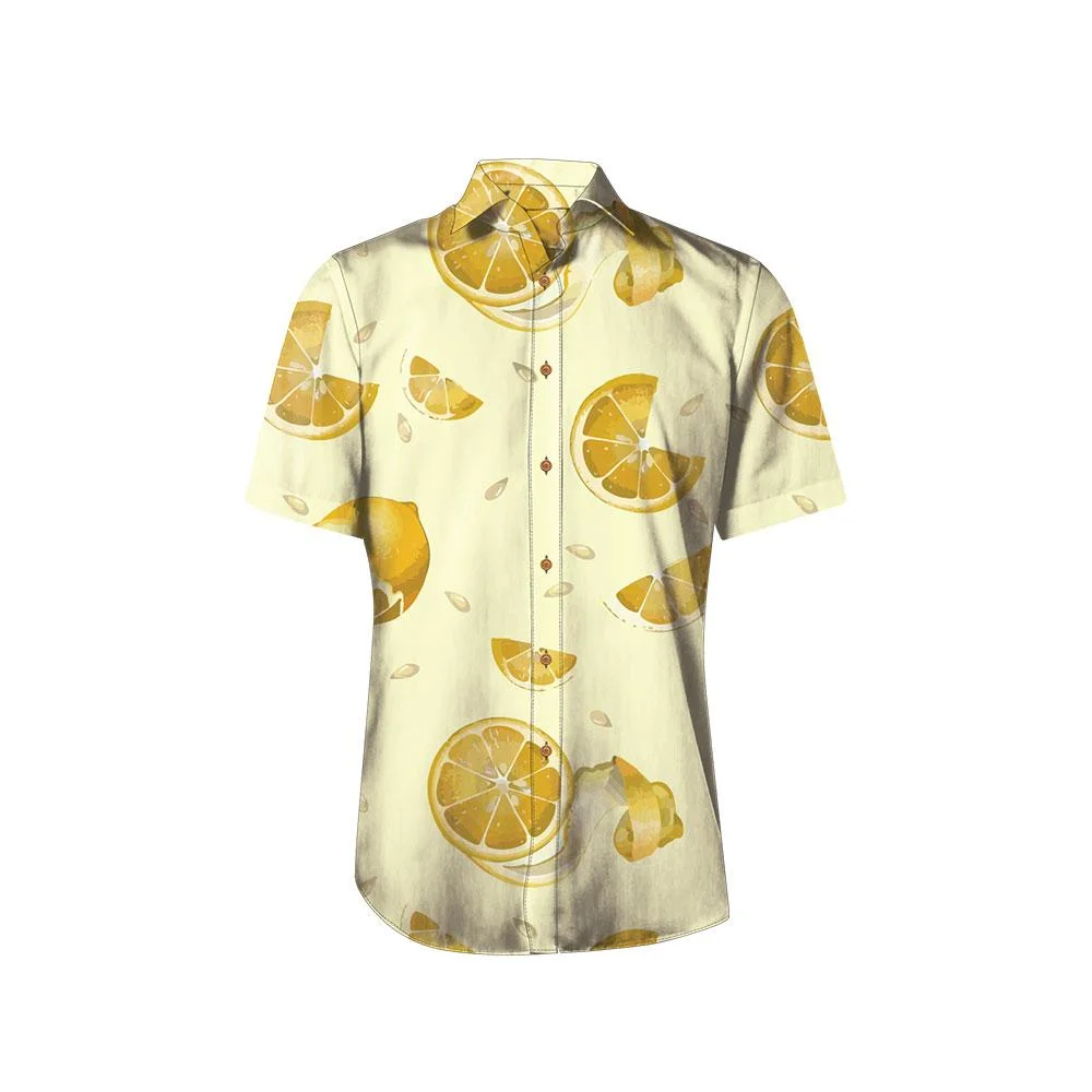 2023 High Quality Customized Printing Casual Plus Size Promotional Men Hawaiian Shirt