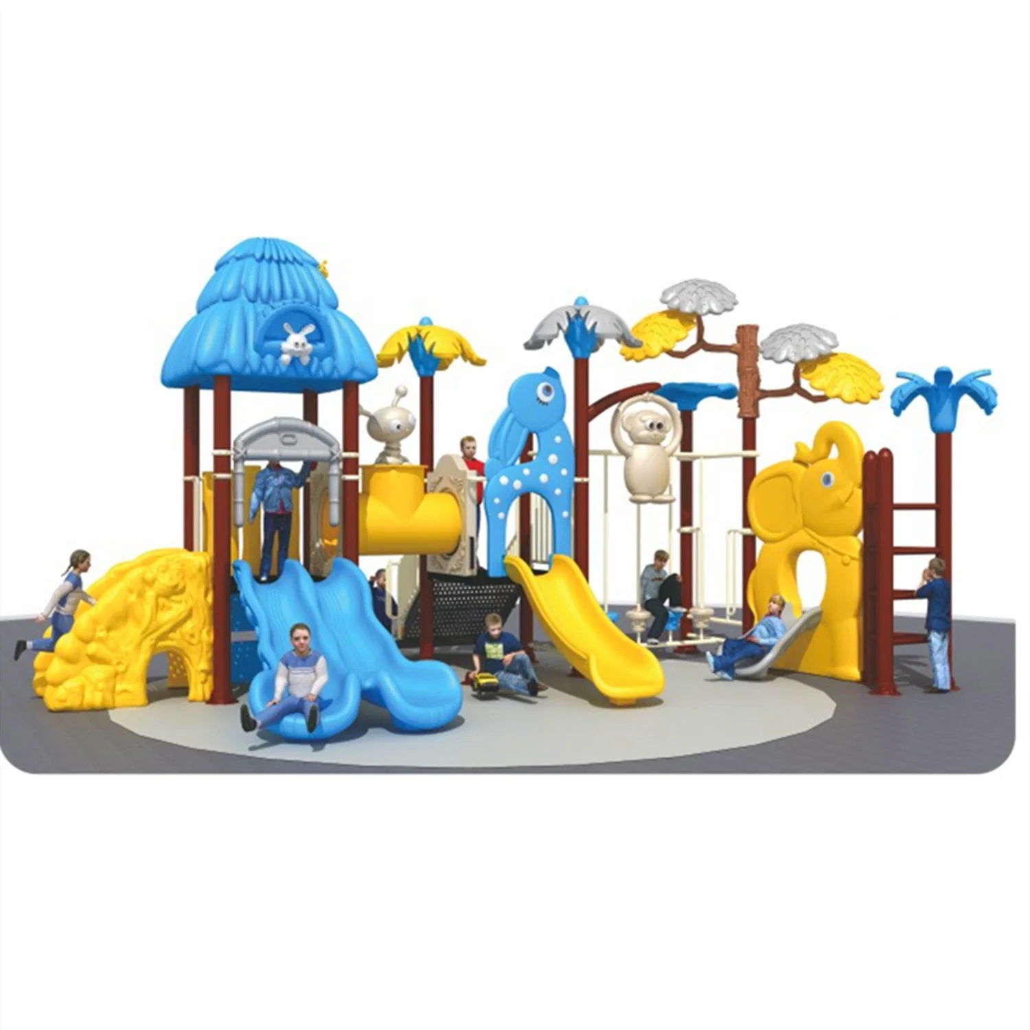 Factory Customized Outdoor Playground Equipment Slide Marine Animal Series