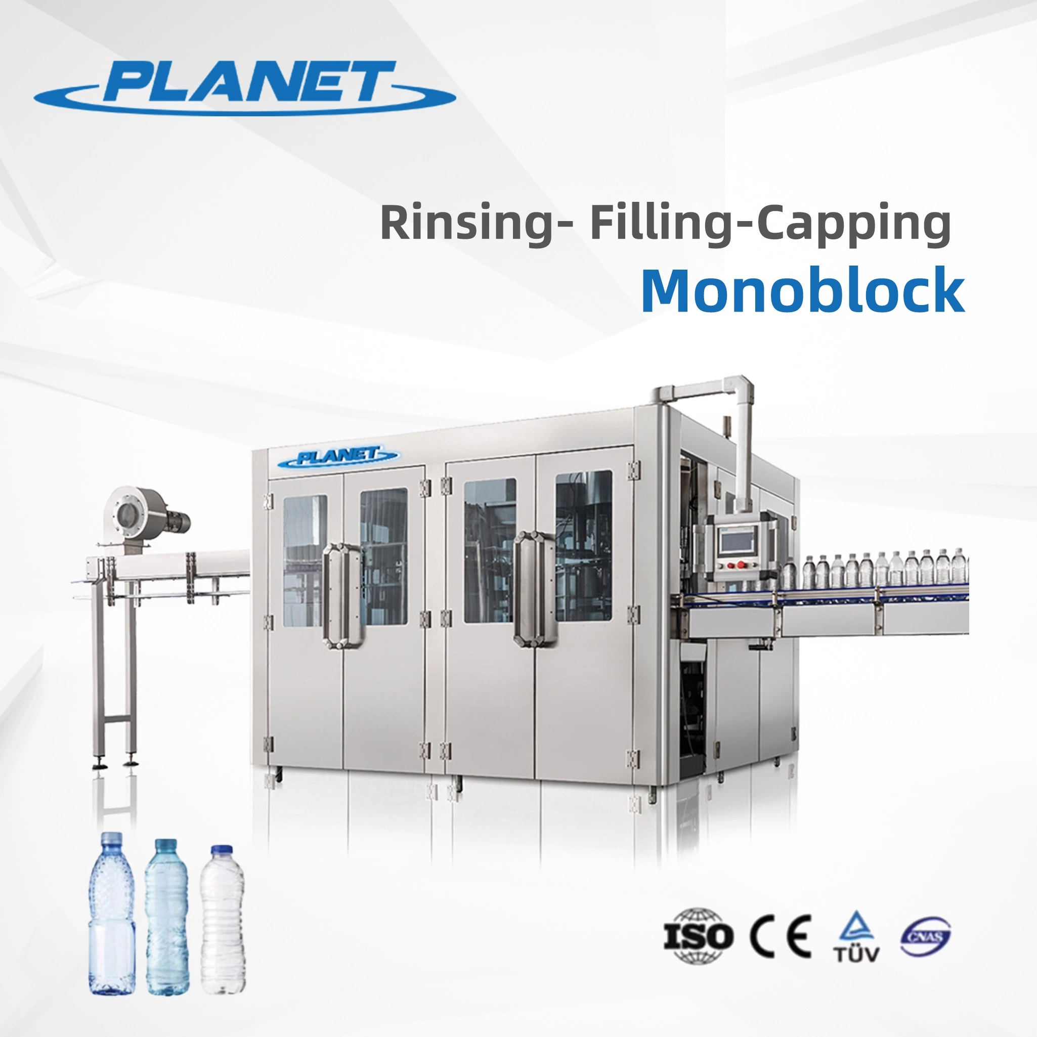 6000bph Automatic Pet Bottle Aqua Natural Drink Water Bottling Line Mineral Pure Complete Plant Water 3 in 1 Filling Monoblock Bottling Packing Machine