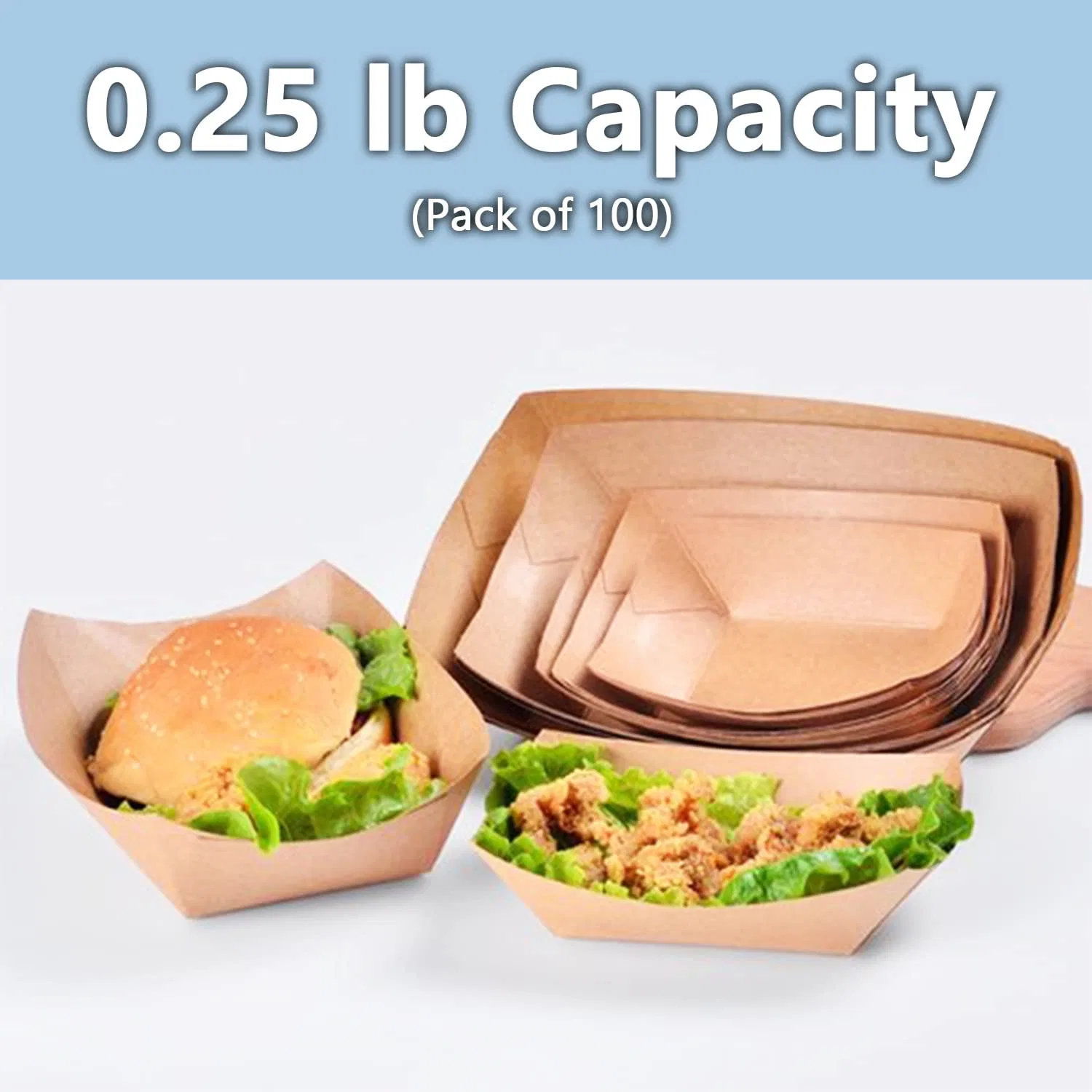 Disposable, Recyclable Paper Plate and Fully Biodegradable Serving Trays Paper Food Tray