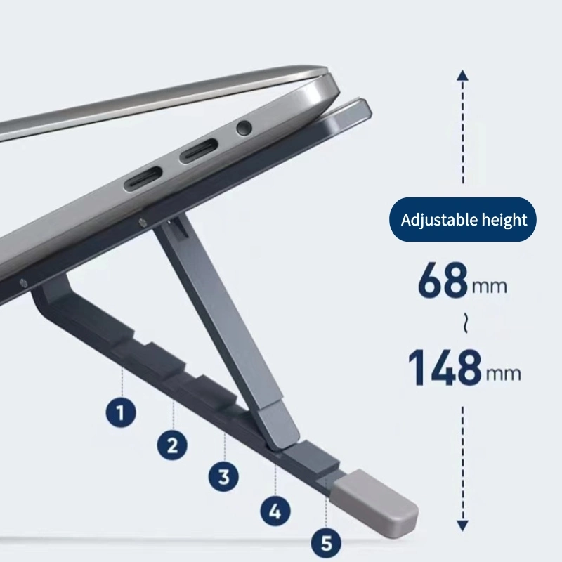 Verstellbarer tragbarer Laptop-Ständer aus Aluminium Faltbare Notebook-Halterung für Computer Notizbuch