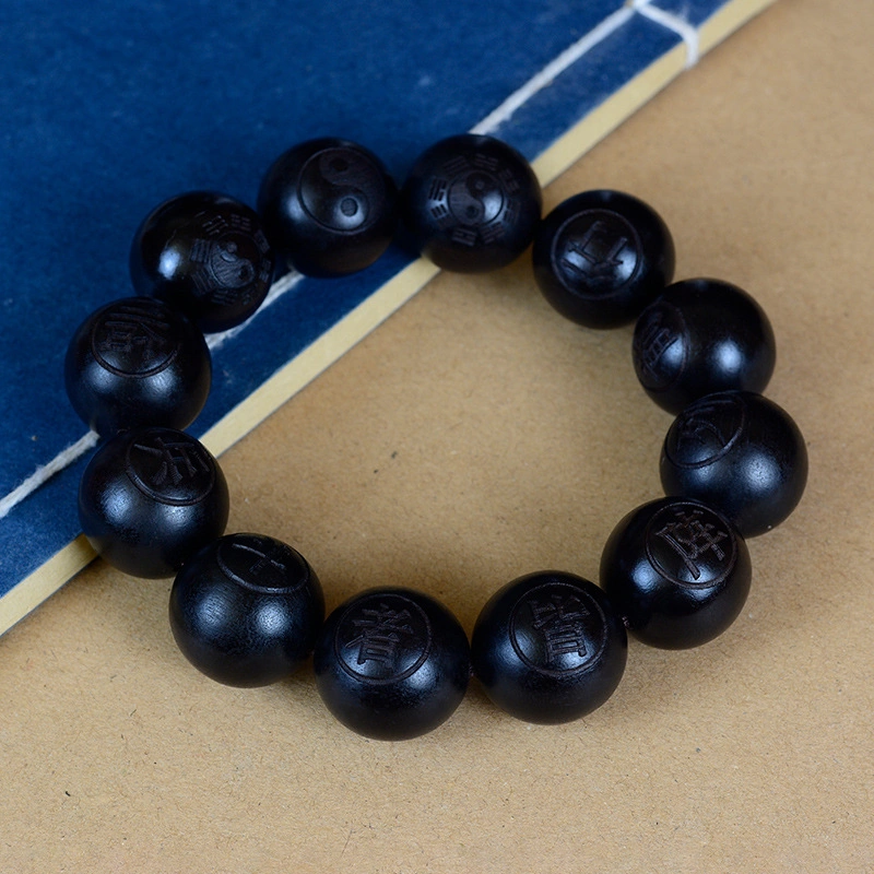 Lobular Rosewood Purple Carving Zodiac Buddha Beads Bracelet Bracelet Rosary Beads