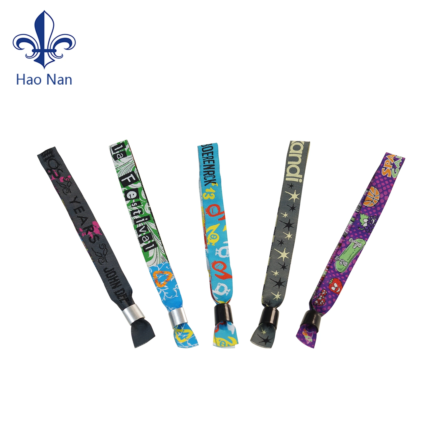 Factory Supply Flat Customized Fabric Woven Wristband with Logo