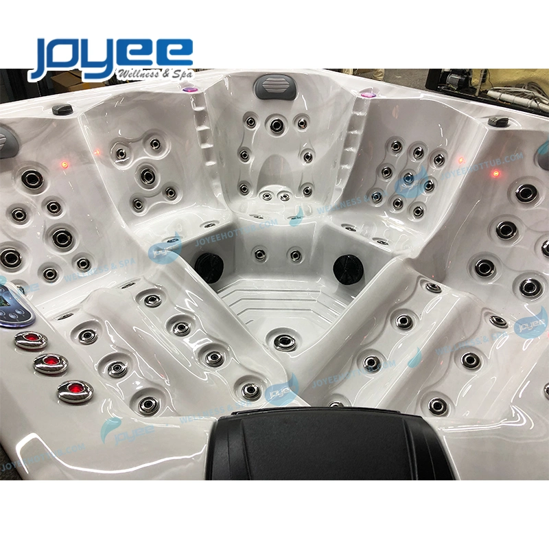 Joyee Silver White Marble Acrylic Lucite Balboa Hot Tub Whirlpool SPA Pool for 5 People