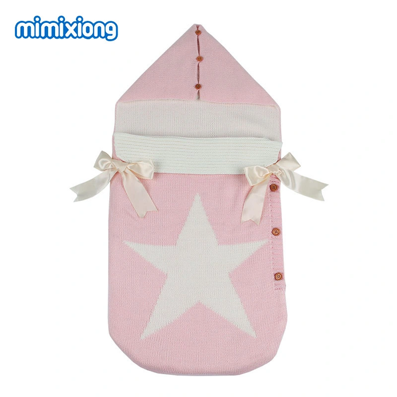 Nouveau-né Sac de couchage Étoile bébé ruban tricoté Snack de couchage