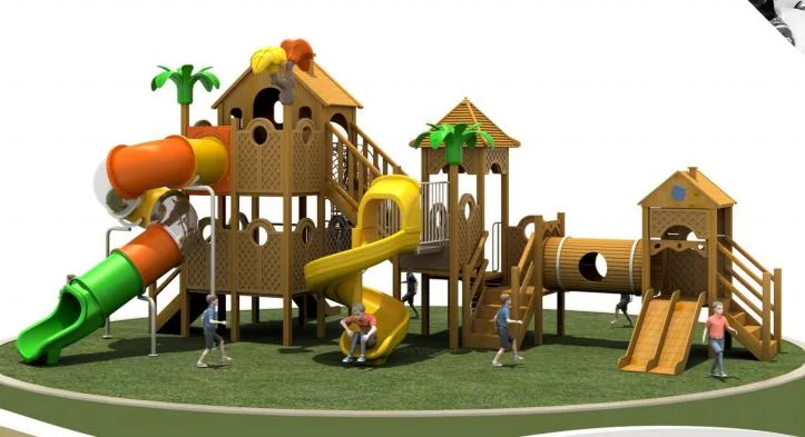 MP21-002 Wooden Playground Equipamento de diversão para crianças em madeira