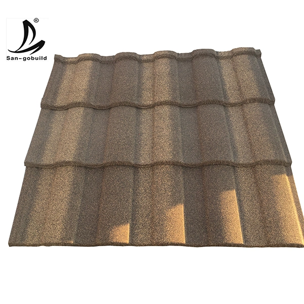 India Decorative Corrugated Aluminum Zinc Stone Coated Metal Roof Tiles for Resort