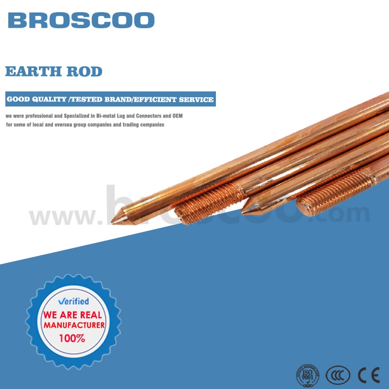 High Efficient Copper Plated Steel Grounding Earthing Rod for Earthing System