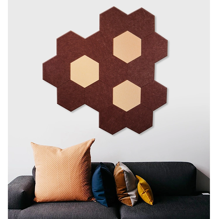 Hexagon Pin Board Sound Absorption 100% Recycle Polyester Fiber Acoustic Panel