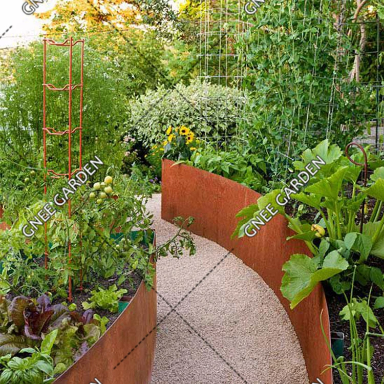 Kundenspezifischer Corten Stahl Rasen Kanten Garten Bett Gras