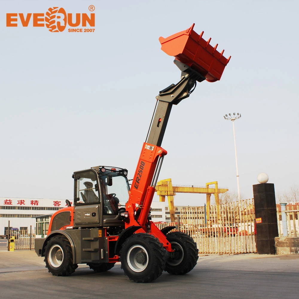 Everun CE Approved Er2500 2.5t Multi-Attachment Agricultural Equipment Chinese Front Telescopic Wheel Handler/Loader