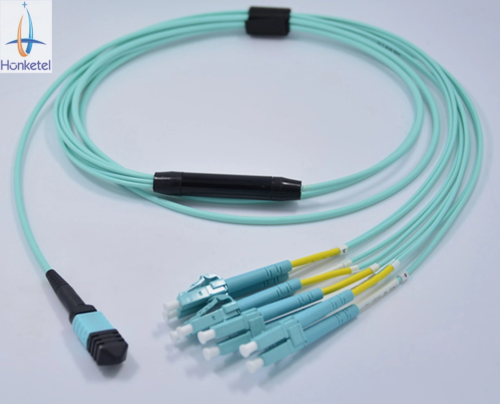 12 Cores MPO to LC/Upc Breakout Cable Single-Mode Multi-Mode Communication Cable