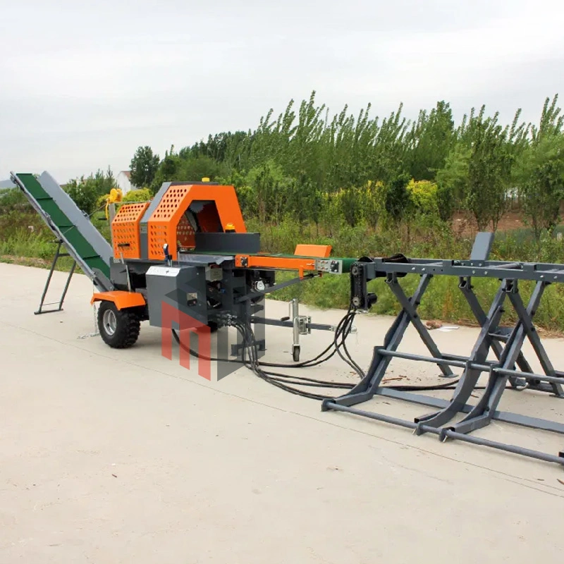 20ton Log Splitter processador de madeira a gasolina cortador de madeira com Log Elevador