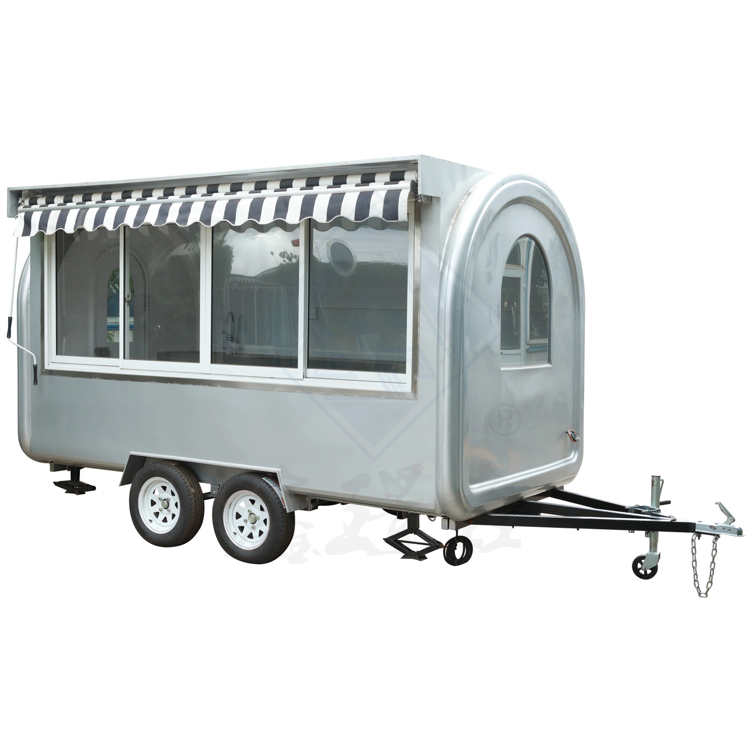 Mirror Stainless Steel Food Truck Customizable Mobile Food Truck