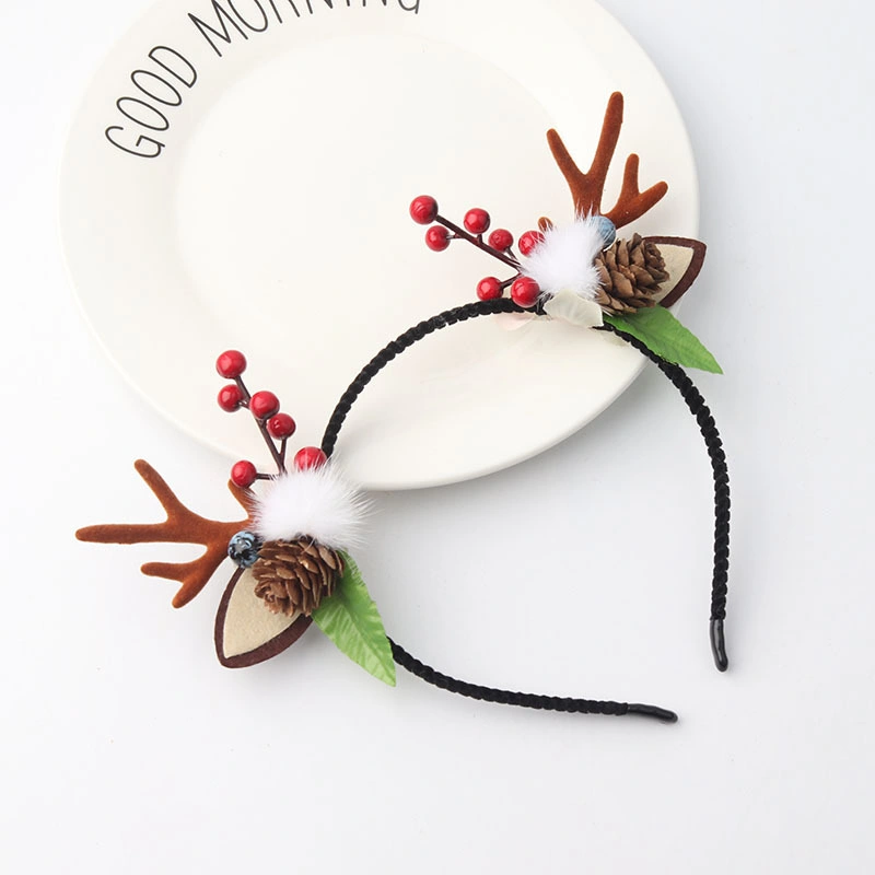 Weihnachten Elch Schwarz Zweig Haarband Antlers Katze Ohren Elf Kopfschmuck Kinder Performance Haarclip Haarkarte