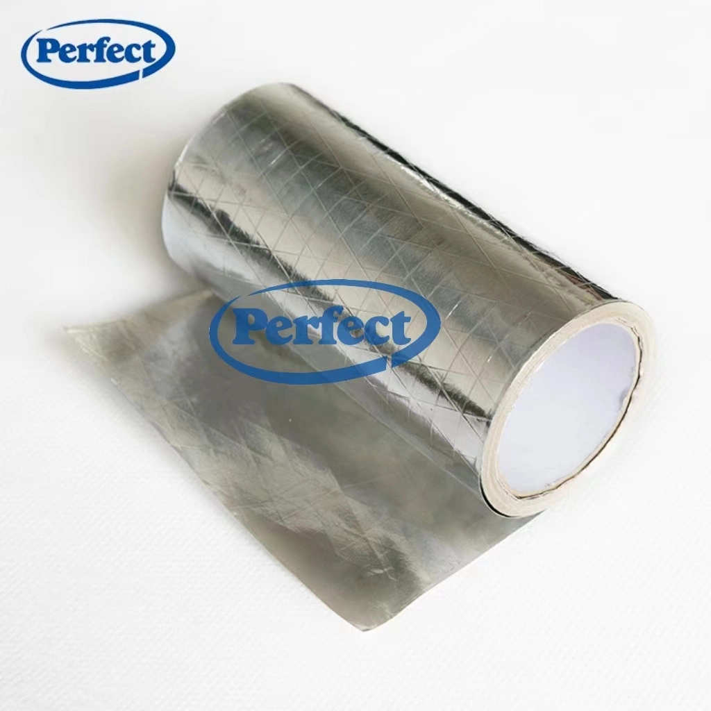 Reinforced Alu Foil Tape Double Sides Aluminum High Strength Commercial Insulation