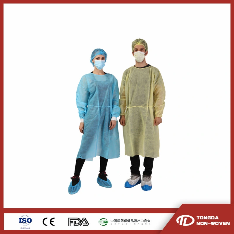 Wholesale/Supplier Disposable PP+PE Water Proof Non-Woven Isolation Gown