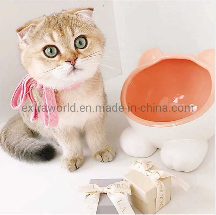 Pet Bowls, Portable Ceramic Cat Bowls Drink and Feeding Dish