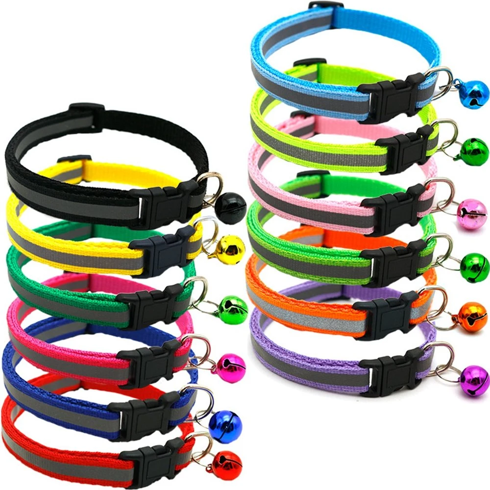 Pet Collar with Bell Adjustable Buckle Dog Collar Cat Puppy Pet Supplies Accessories