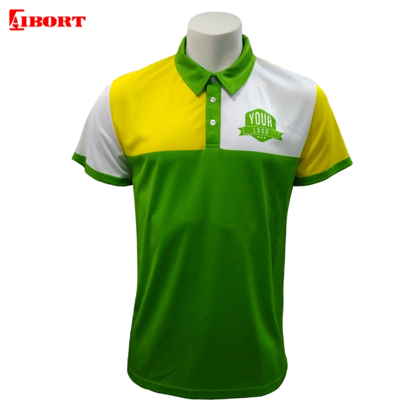 Aibort Custom Pure Color Button Closure Polyester Business Polo Shirt