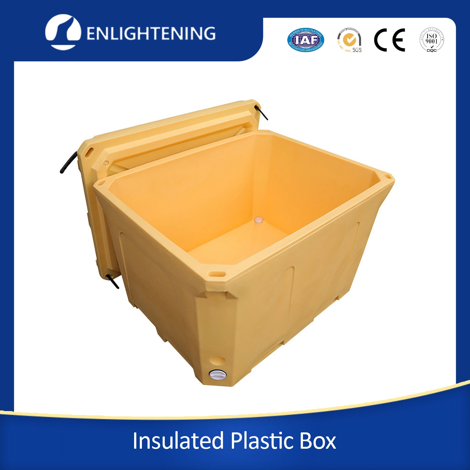 Heavy Duty Huge Bulk Storage Regular LLDPE Cool Stackable Fish Insulated Plastic Pallet Box for Transportation