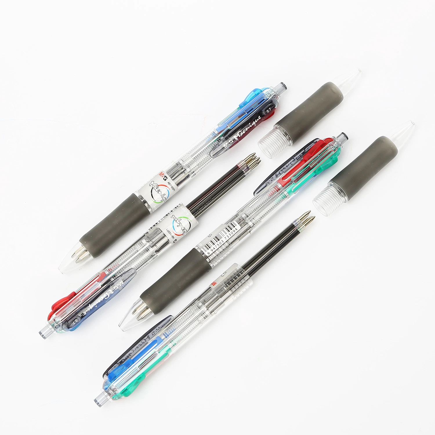 Moderne Bürobedarf 4 in 1 Mehrfarbige Kunststoff-Kugelschreiber Stift Geschenkstift